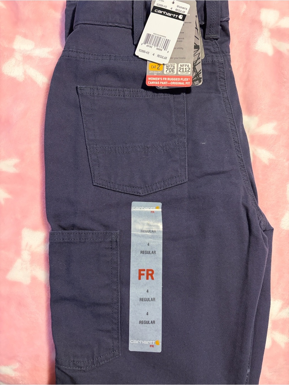 Carhartt Navy Women's Rugged FR Canvas Cargo Pants